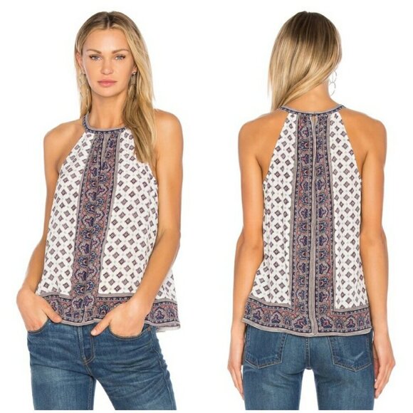 💕JOIE💕 Bradie 100% Silk Cami Top ~  Porcelain Border Print Medium NWT - Picture 1 of 16